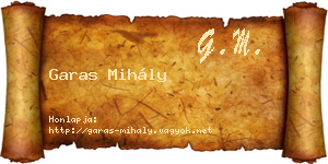 Garas Mihály névjegykártya